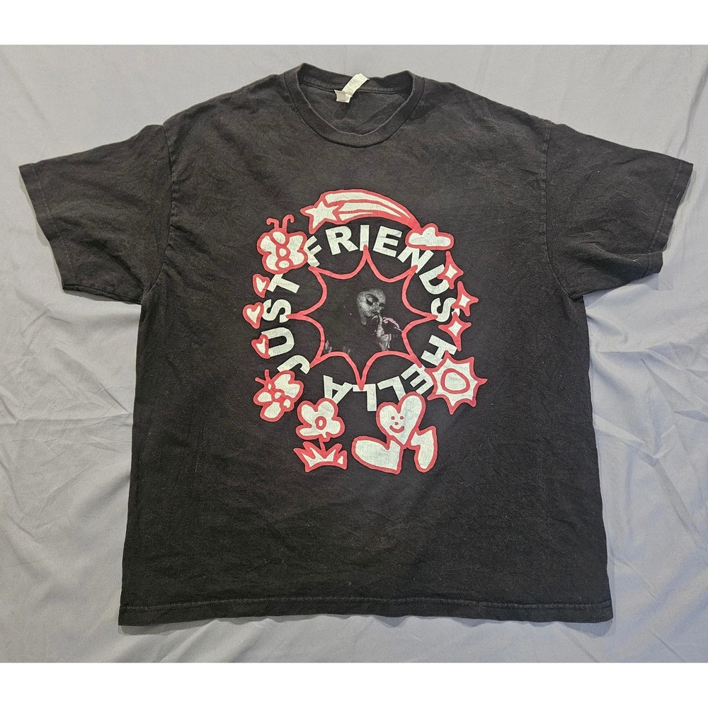 Gildan Just Friends Hella T-Shirt Unisex XL Black Graphic Concert Tee